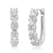 Load image into Gallery viewer, Luminesce Lab Grown 1/2 Carat Diamond Hoop Earrings in Sterling Silver