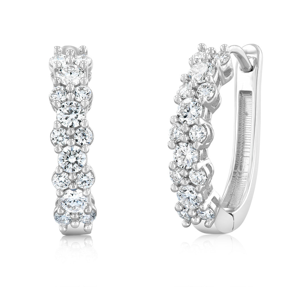 Luminesce Lab Grown 1 Carat Diamond Hoop Earrings in Sterling Silver