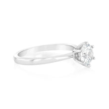 Load image into Gallery viewer, Luminesce Lab Grown 1 Carat Brillian Cut Diamond Solitaire Ring in Sterling Silver