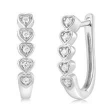 Load image into Gallery viewer, Luminesce Lab Grown 1/10 Carat Diamond Hoop Earrings in Sterling Silver