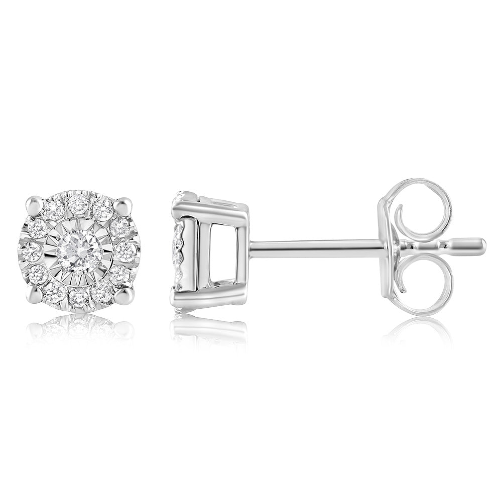 Luminesce Lab Grown 1/10 Carat Diamond Stud Earrings in Sterling Silver