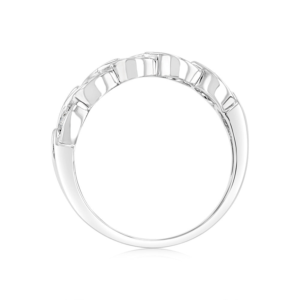 Luminesce Lab Grown Sterling Silver in 5 Diamonds Ring