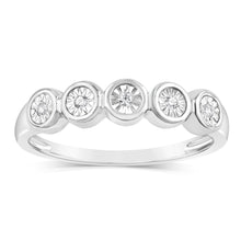 Load image into Gallery viewer, Luminesce Lab Grown Sterling Silver in 5 Diamonds Ring