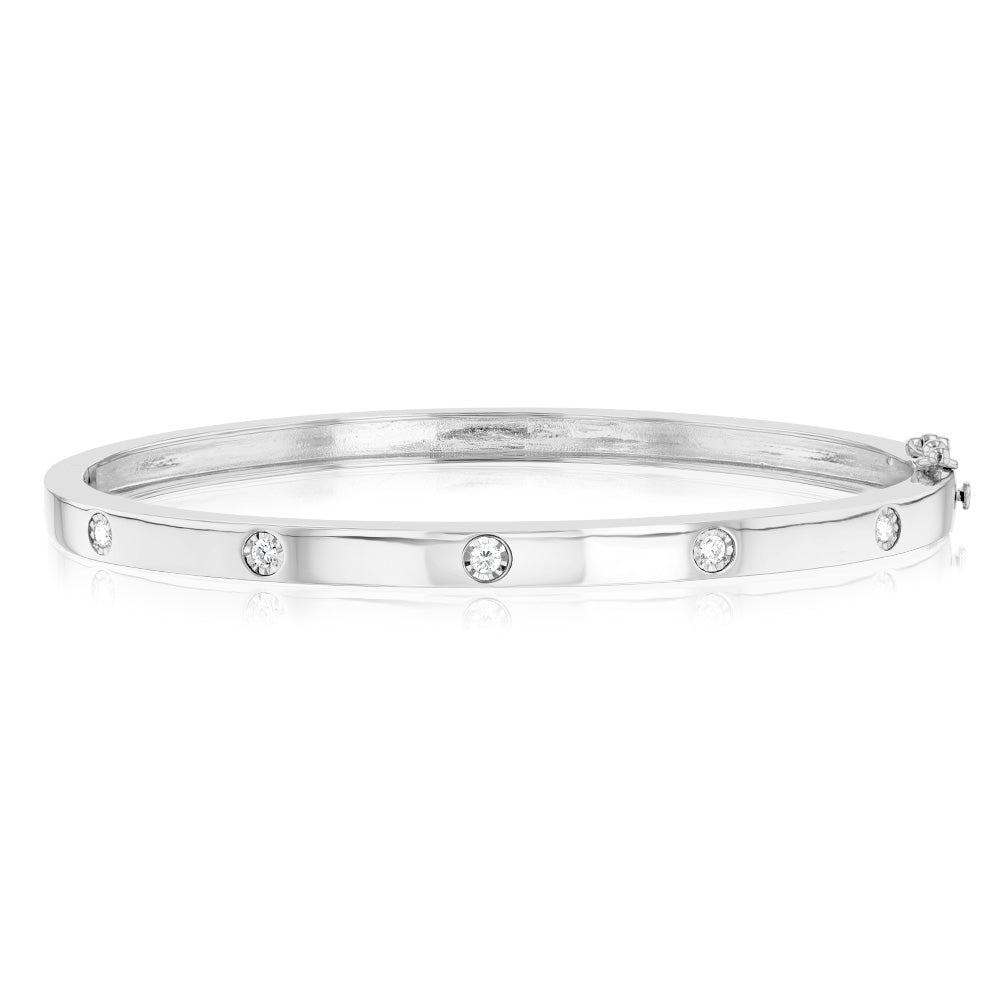 Luminesce Lab Grown 0.15 Carat Diamond Bangle in Sterling Silver