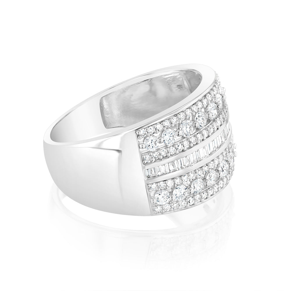 Luminesce Lab Grown 1 Carat Diamond Cluster Ring in Sterling Silver