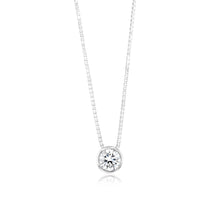 Load image into Gallery viewer, Luminesce Lab Grown Bezel Pendant in 1/4 Carat Diamond with Silver Slider Chain