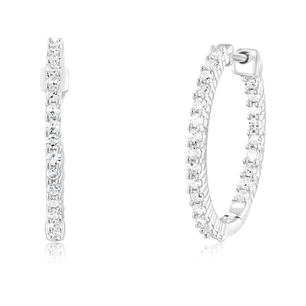 Luminesce Lab Grown Sterling Silver 1/2 Carat Diamond Hoop Earrings