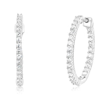 Load image into Gallery viewer, Luminesce Lab Grown Sterling Silver 1/2 Carat Diamond Hoop Earrings