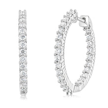 Load image into Gallery viewer, Luminesce Lab Grown Sterling Silver 1 Carat Diamond Hoop Earrings