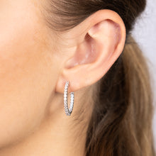 Load image into Gallery viewer, Luminesce Lab Grown Sterling Silver 1 Carat Diamond Hoop Earrings