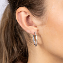 Load image into Gallery viewer, Luminesce Lab Grown Sterling Silver 2 Carat Diamond Hoop Earrings