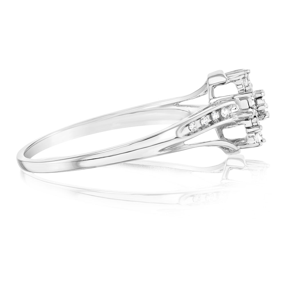 Luminesce Lab Grown 21 Diamond Disc Dress Ring in Sterling Silver