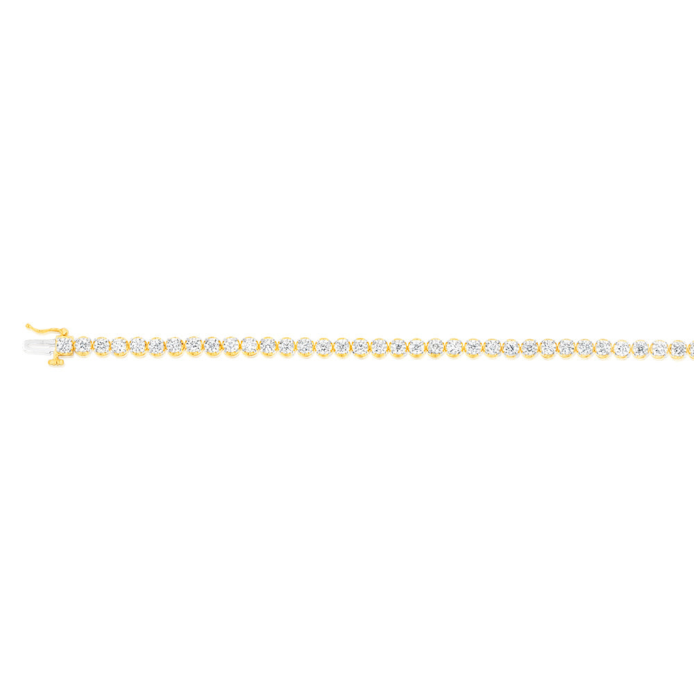 Luminesce Lab Grown 2 Carat Diamond Gold Plated Sterling Silver Bracelet