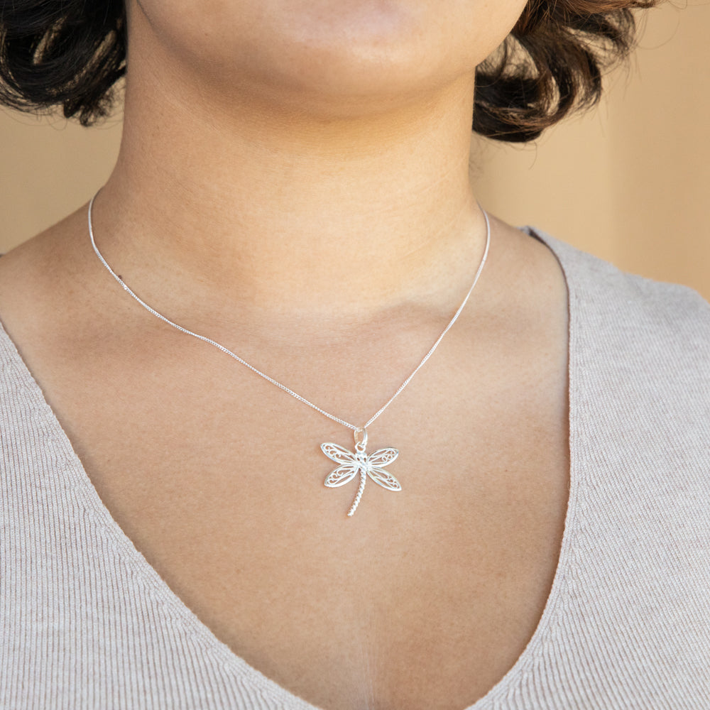 Sterling Silver Dragonfly Pendant