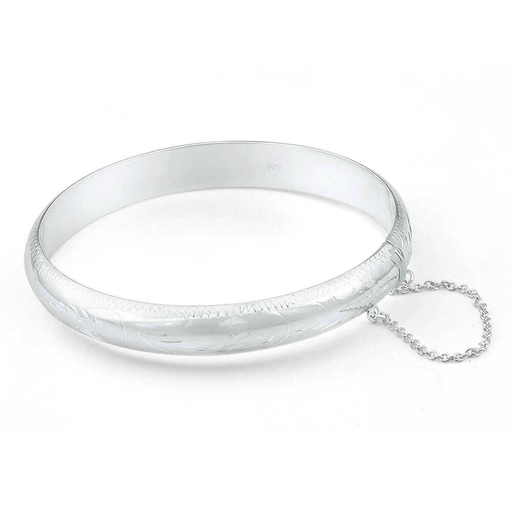 Sterling Silver Round 60mm Bangle