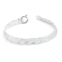 Load image into Gallery viewer, Sterling Silver Fancy Plaited Boltring Bracelet