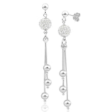 Load image into Gallery viewer, Sterling Silver Crystal Multi  Drop Earrings