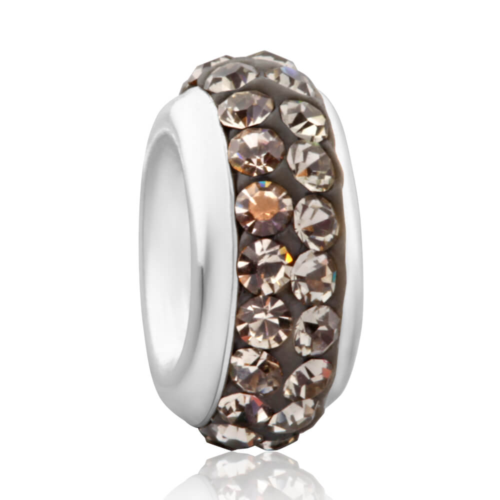 Amadora Sterling Silver Grey Crystal Spacer