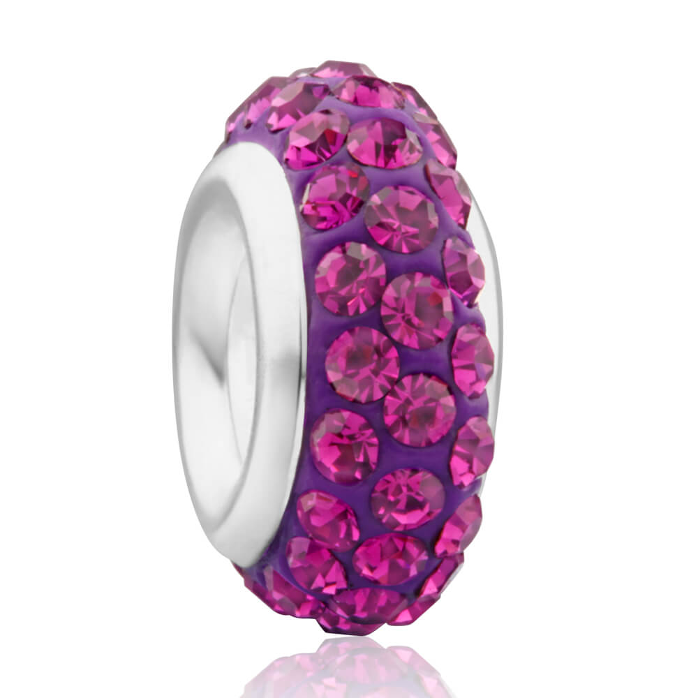 Amadora Sterling Silver Purple Crystal Spacer