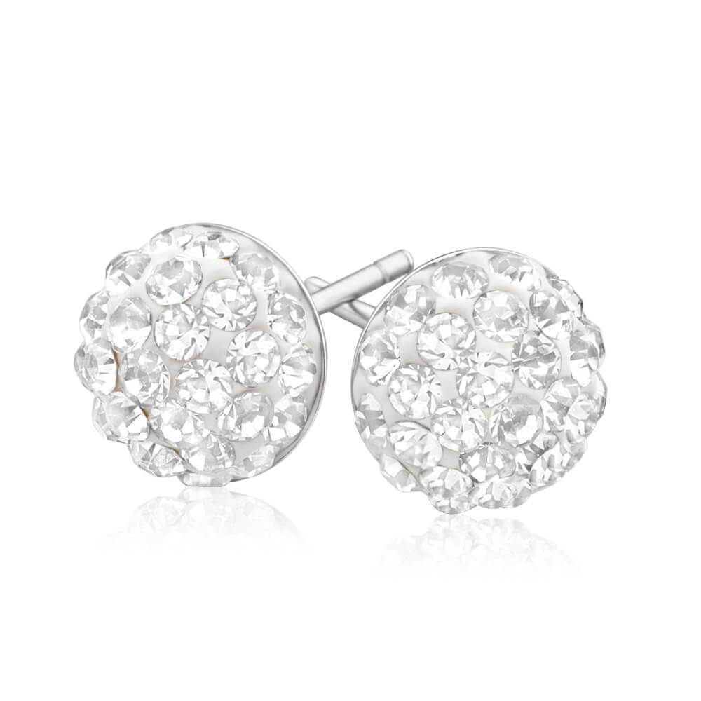 Sterling Silver CrystalDone 8mm Stud Earrings