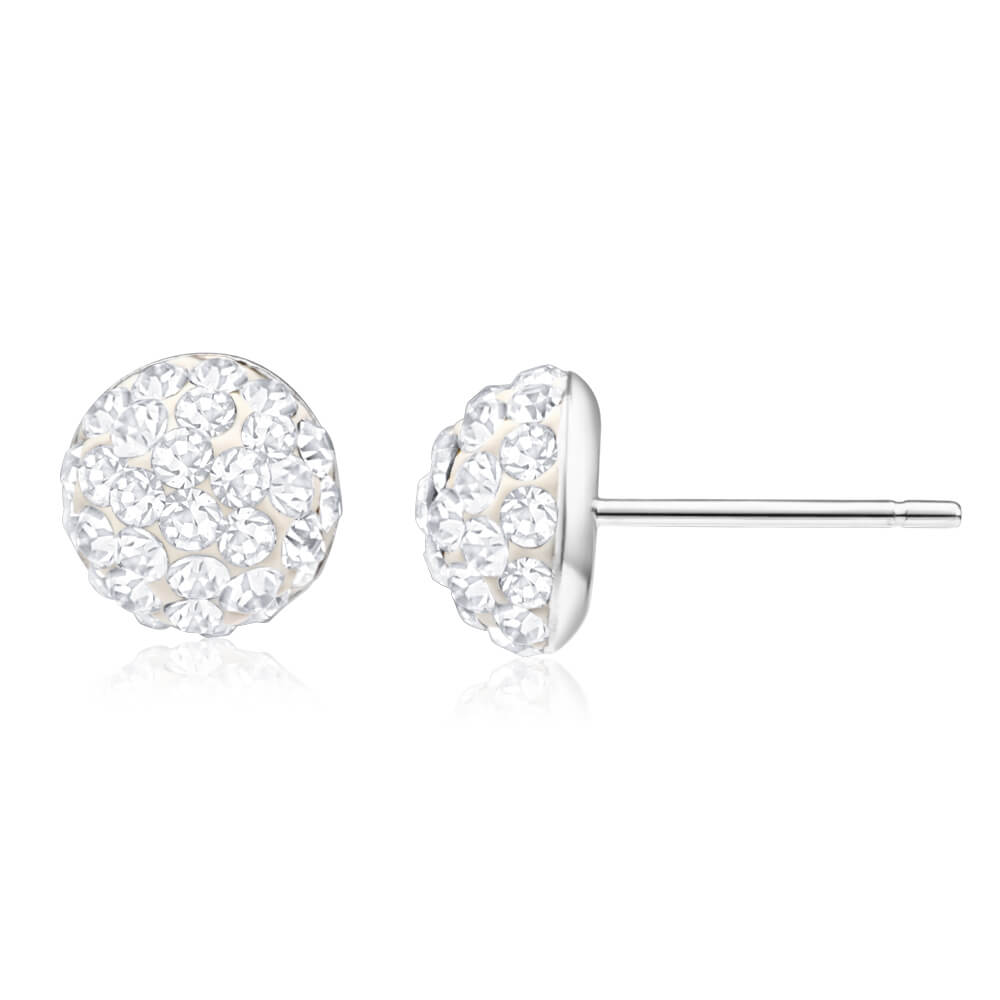 Sterling Silver CrystalDone 8mm Stud Earrings