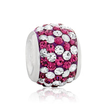 Load image into Gallery viewer, Amadora Sterling Silver Charm With Purple &amp; White Crystals