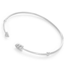 Load image into Gallery viewer, Sterling Silver Cubic Zirconia Curved Arrow Bangle