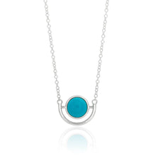 Load image into Gallery viewer, Sterling Silver Created Turquoise Pendant With 45cm Chain