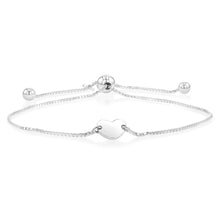 Load image into Gallery viewer, Sterling Silver Heart Disc Adjustable Friendship Bracelet