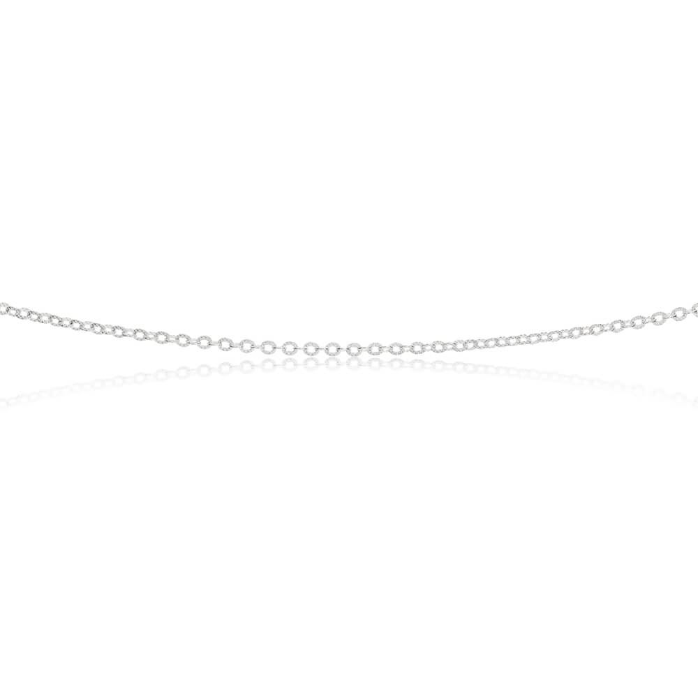 Sterling Silver Fancy Diamond Cut 45cm Chain