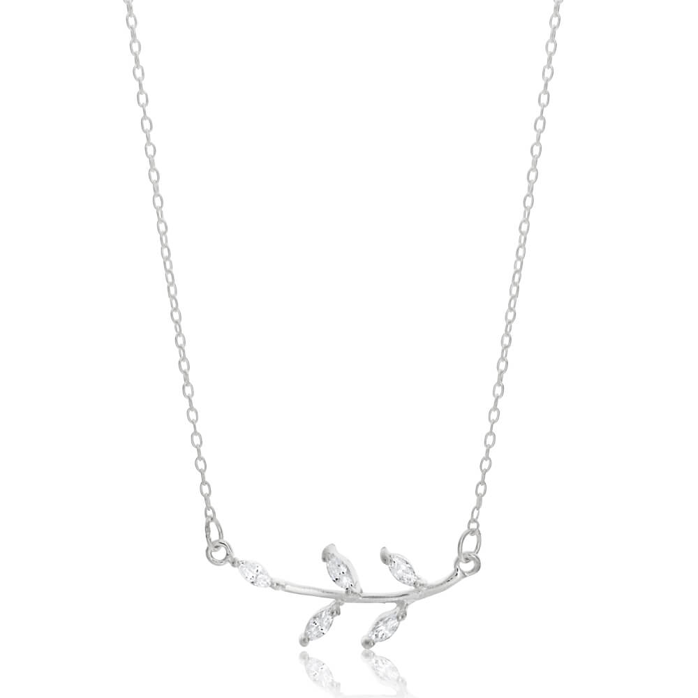 Sterling Silver Cubic Zirconia Pendant With Chain