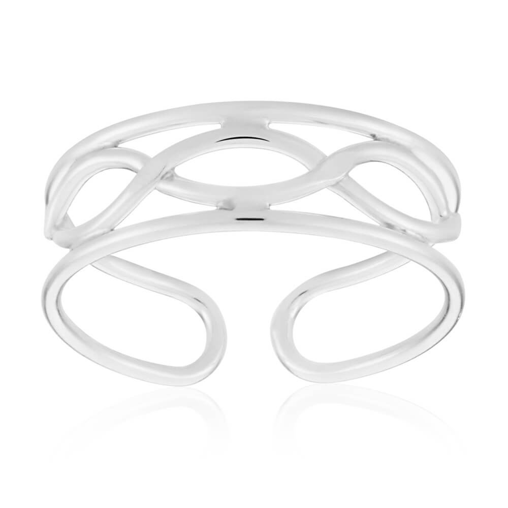 Sterling Silver Criss Cross Torque Toe Ring