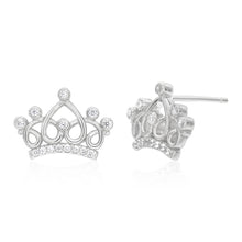 Load image into Gallery viewer, Sterling Silver Cubic Zirconia Princess Stud Earrings