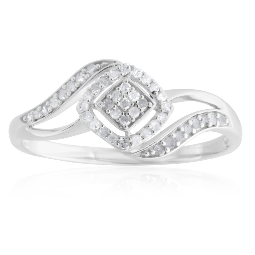 Sterling Silver Alluring Diamond Ring