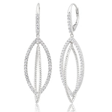 Load image into Gallery viewer, Sterling Silver Cubic Zirconia Double Loop Drop Earrings