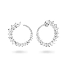 Load image into Gallery viewer, Georgini Sterling Silver Graduated Zirconia Marquise Hoop Stud Earrings