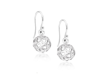 Load image into Gallery viewer, Sterling Silver Filigree Ball Drop Earrings