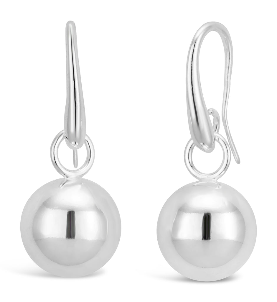 Sterling Silver 12mm Ball Drop Earrings