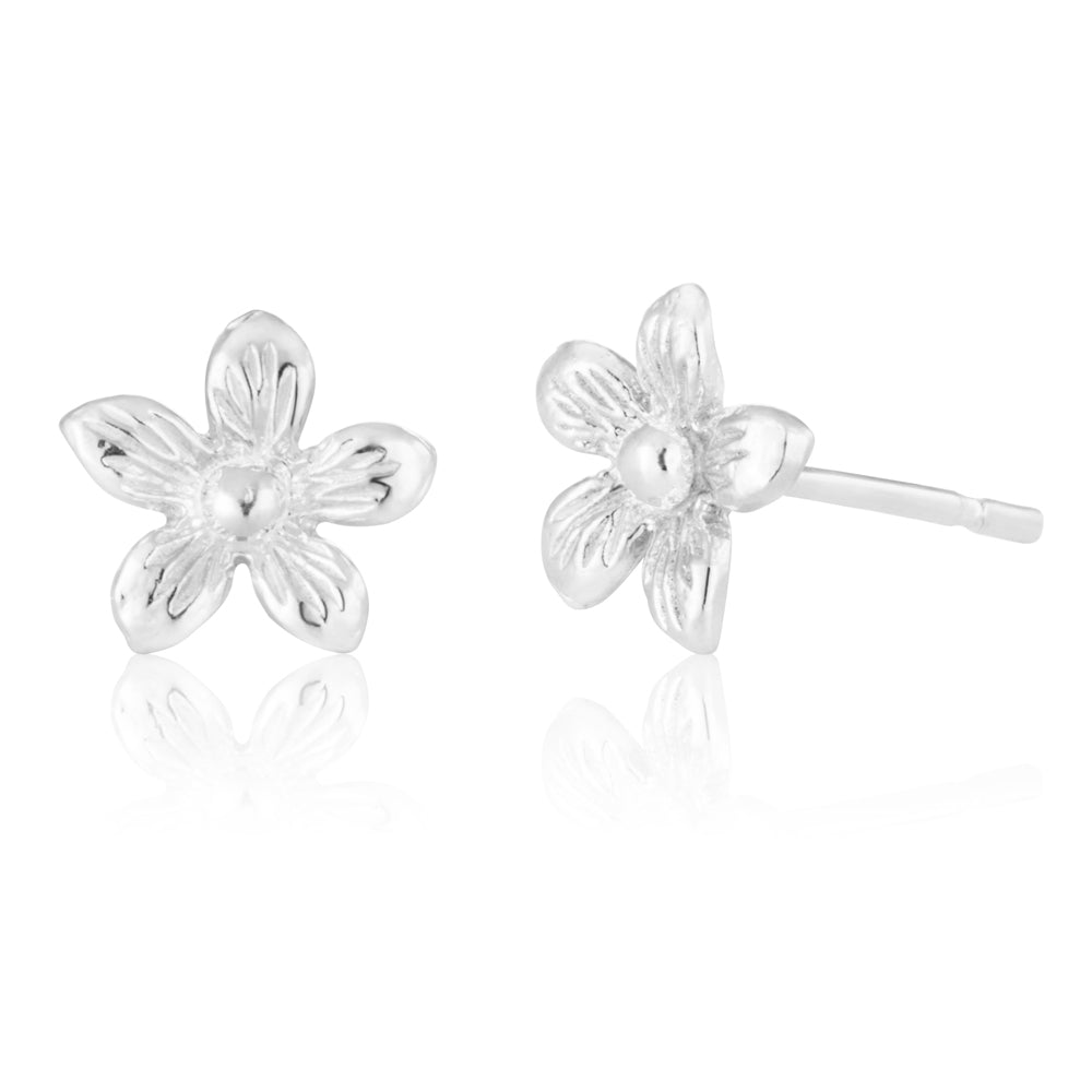 Sterling Silver Flower Stud Earrings