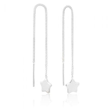 Load image into Gallery viewer, Sterling Silver Star Drop Threader Earrings