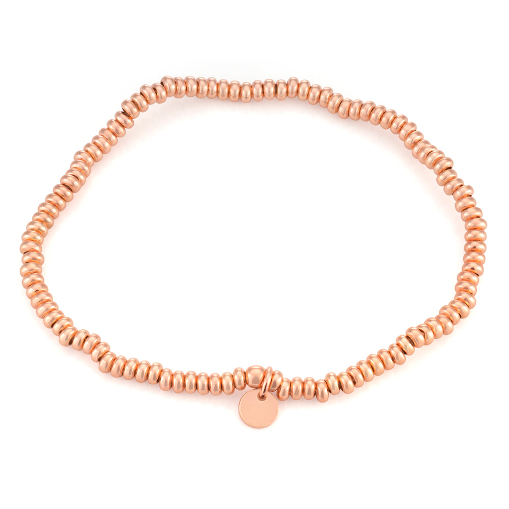 Rose Gold Plated Sterling Silver Bead Bracelet