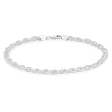 Load image into Gallery viewer, Sterling Silver 19cm Plait Bracelet