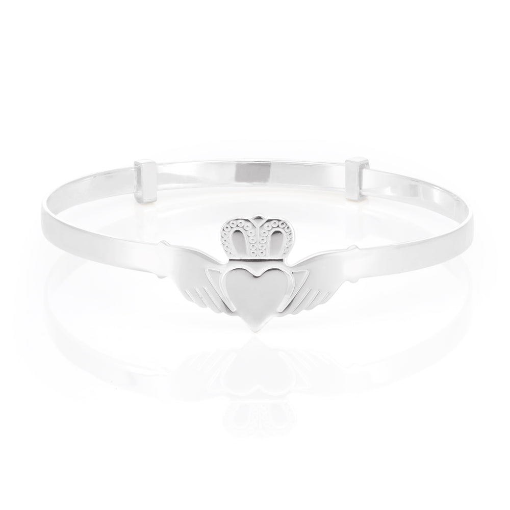 Sterling Silver Claddagh Expandable Baby Bangle