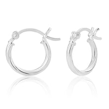 Load image into Gallery viewer, Sterling Silver 15mm Twist Hoop Earrings