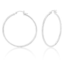 Load image into Gallery viewer, Sterling Silver 40mm Twist Hoop Earrings