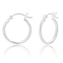 Load image into Gallery viewer, Sterling Silver 20mm Twist Hoop Earrings