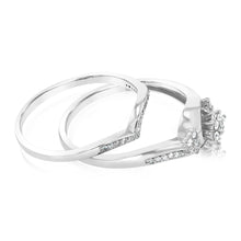 Load image into Gallery viewer, Sterling Silver 1/3 Carat Diamond Bridal Set Dress Ring