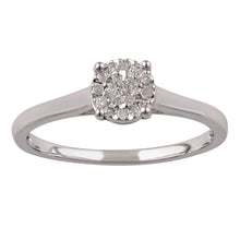 Load image into Gallery viewer, Sterling Silver 10 Points Diamond Ring with Brilliant Cut Diamonds and &quot;1 Carat Look&quot;