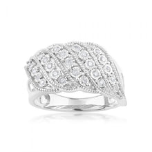 Load image into Gallery viewer, 1/5 Carat Diamond Ring with 25 Brilliant Diamonds in Sterling Silver