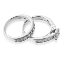 Load image into Gallery viewer, 1/2 Carat Diamond 2-Ring Bridal Set in Sterling Silver